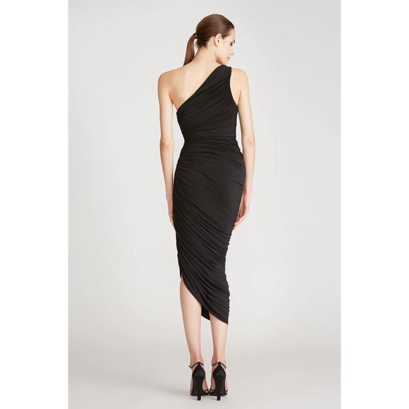 HALSTON REIA ONE SHOULDER DRESS BLACK US 8 $445 - Picture 2 of 9